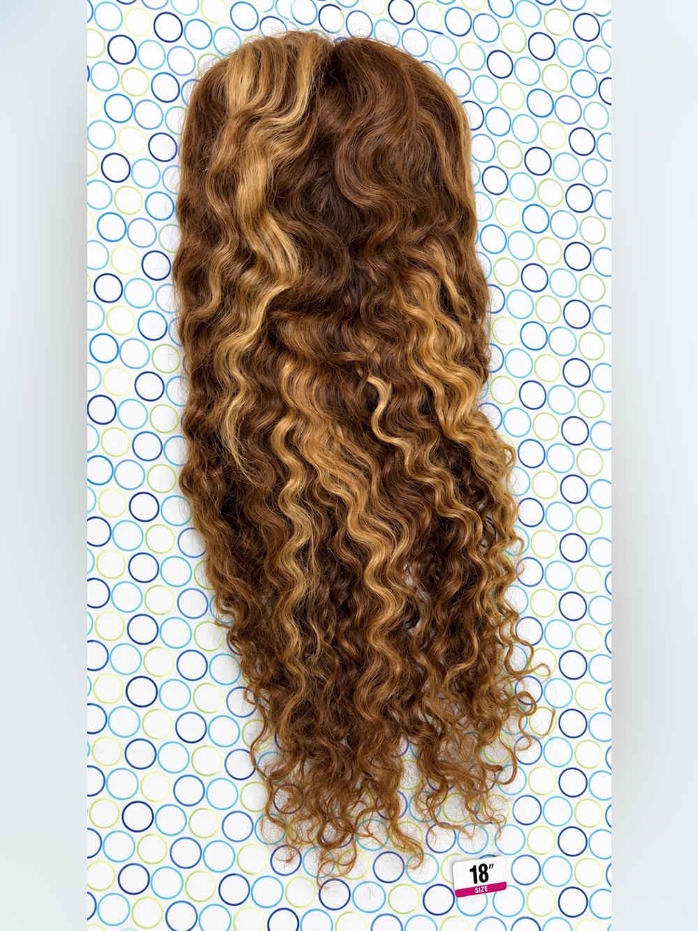 Honey Brown with Blonde Highlights Curly Clip-In Extension - 18"